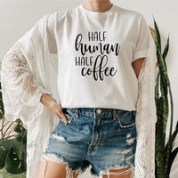 Half Human Half Coffee Crewneck Tee