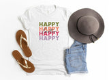 Happy Happy Happy Easter Colorful Crewneck Tee