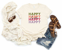 Happy Happy Happy Easter Colorful Crewneck Tee