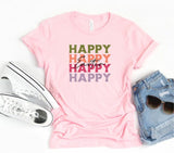 Happy Happy Happy Easter Colorful Crewneck Tee