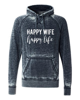 HAPPY WIFE HAPPY LIFE VINTAGE SUMMER HOODIE