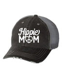 Hippie Mom Peace Sign Embroidered Trucker Hat