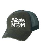 Hippie Mom Peace Sign Embroidered Trucker Hat