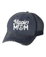 Hippie Mom Peace Sign Embroidered Trucker Hat