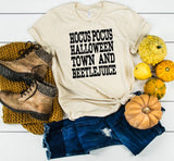 Hocus Pocus Halloween Town Bettlejuice Fall Tee