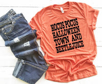 Hocus Pocus Halloween Town Bettlejuice Fall Tee