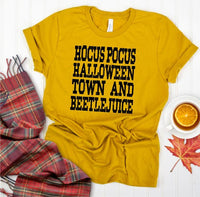 Hocus Pocus Halloween Town Bettlejuice Fall Tee