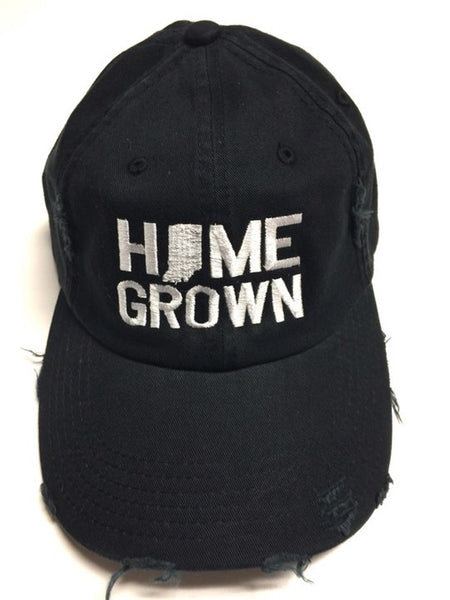 Home Grown - Indiana Embroidered Distressed Baseball Hat