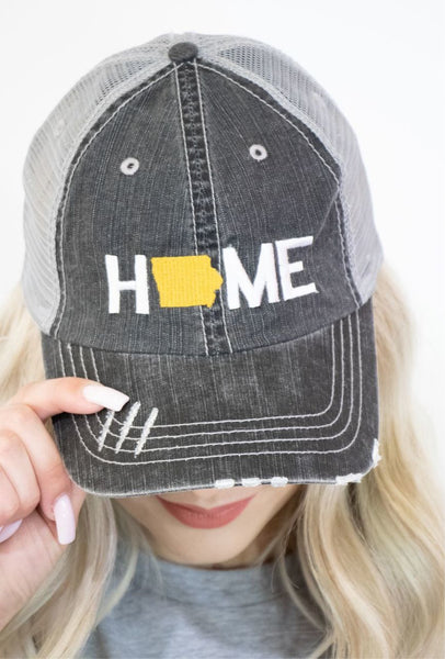 Home Iowa Gold State Embroidered Trucker Hat