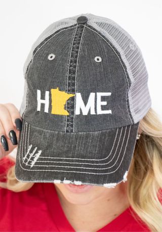 Home Minnesota Gold State Embroidered Trucker Hat