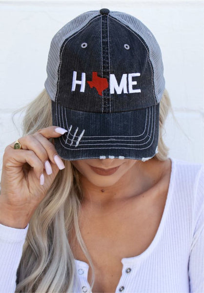 Home Texas Burnt Orange State Embroidered Trucker Hat