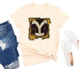 Yellowstone Distressed Leopard Y Boutique Tee