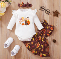 Thanksgiving Day Long-sleeve Romper Set