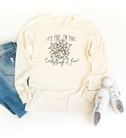 It's Fine, I'm Fine, Everything is Fine Tangled Christmas Lights Crew Crew Neck Long Sleeve Tee