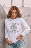 It's Fine, I'm Fine, Everything is Fine Tangled Christmas Lights Crew Crew Neck Long Sleeve Tee