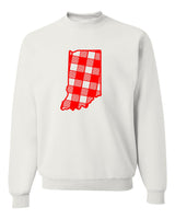 INDIANA STATE PLAID CREWNECK SWEATSHIRT