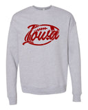 IOWA FOOTBALL MAROON PRINT BELLA CANVAS SOFTSTYLE PREMIUM CREWNECK