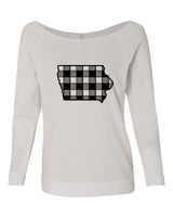 IOWA STATE PLAID RAGLAN CREWNECK