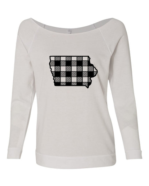 IOWA STATE PLAID RAGLAN CREWNECK