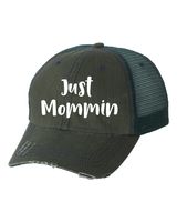 Just Mommin Embroidered Trucker Hat