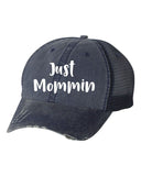 Just Mommin Embroidered Trucker Hat