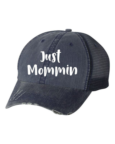 Just Mommin Embroidered Trucker Hat