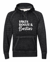 Lakes Booze and Besties Softstyle Vintage Hoodie