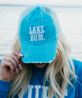 Lake Bum Aqua Embroidered Trucker Hat