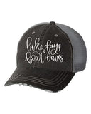 Lake Days & Boat Waves Embroidered Trucker Hat