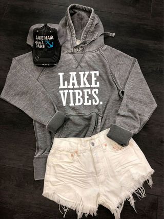 Lake Vibes. Vintage Summer Hoodie