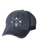 Lake with X Embroidered Trucker Hat