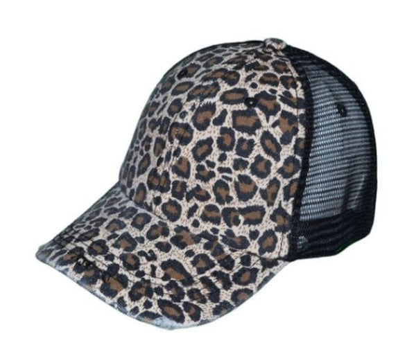 Leopard Mesh Back Trucker Hat