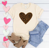 Leopard Heart Crew Neck Tee