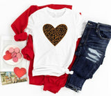 Leopard Heart Crew Neck Tee