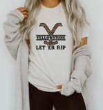 LET ER RIP YELLOWSTONE LEOPARD BOUTIQUE STYLE TEE