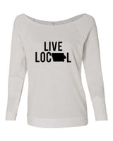 LIVE LOCAL ~ IOWA CREW NECK RAGLAN