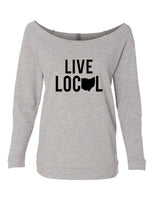 LIVE LOCAL ~ OHIO CREW NECK RAGLAN