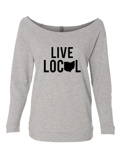 LIVE LOCAL ~ OHIO CREW NECK RAGLAN