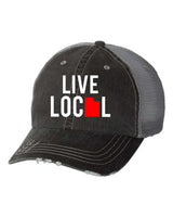 LIVE LOCAL~UTAH WITH RED STATE EMBROIDERED TRUCKER CAP