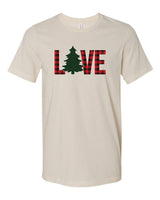 LOVE BUFFALO PLAID CHRISTMAS TREE SOFTSTYLE TEE