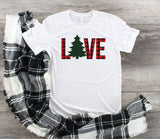 LOVE BUFFALO PLAID CHRISTMAS TREE SOFTSTYLE TEE