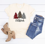 MERRY CHRISTMAS LEOPARD TREE CREW NECK TEE