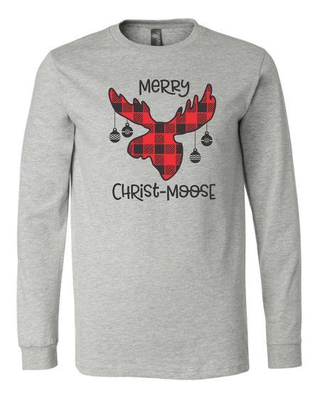 MERRY CHRIST-MOOSE LONG SLEEVE TEE