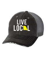 Live Local~Missouri with Gold State Embroidered Trucker Cap