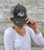 OHIO ~ RED HEART EMBROIDERED TRUCKER HAT