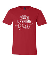 OPEN ME FIRST HOLIDAY CREW NECK TEE