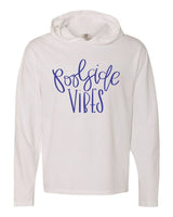 Poolside Vibes Blue Print Long Sleeve Hooded Tee