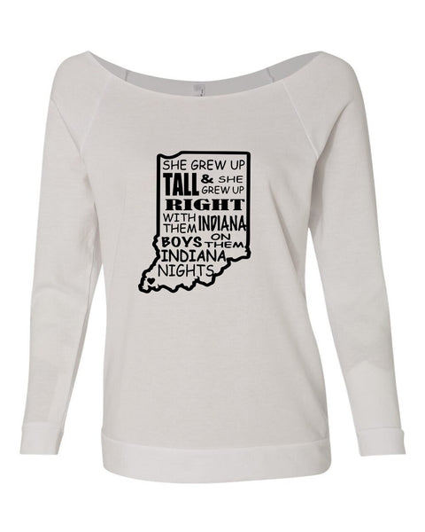 INDIANA BOYS ~SHE GREW UP... RAGLAN CREWNECK