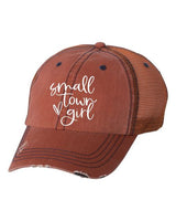 SMALL TOWN GIRL WITH HEART EMBROIDERED TRUCKER