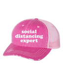 SOCIAL DISTANCING EXPERT EMBROIDERED HAT